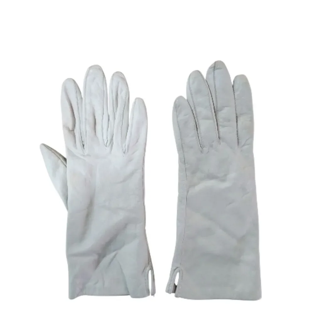 Vintage‎ Fownes Genuine Leather Gloves Cream White Women’s Size 7 Antron Lined